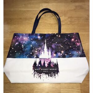 Walt Disney World 2017 Cinderella Castle Blue Galaxy Disney Parks Tote Bag Purse